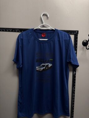 Men's Blue Graphic Muscle Car T-Shirt